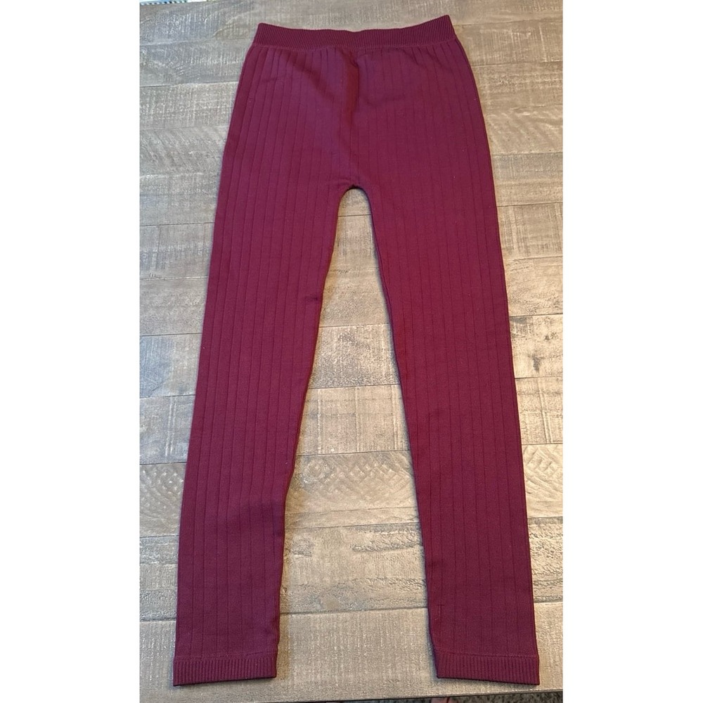 Aeropostale Women's Maroon Textured Knit Leggings Size Large